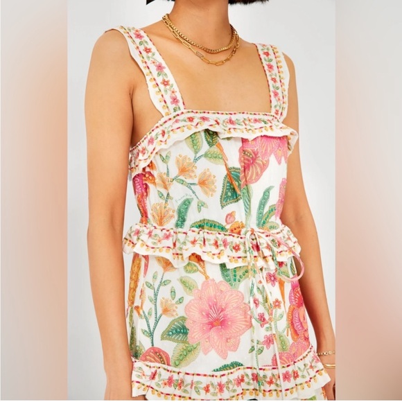 🥭FARM RIO Macaw Bloom Ruffle Tiered Sundress - Picture 9 of 9